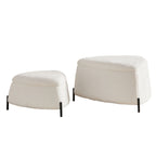Upholstered Storage Ottoman Set with Reversible Lid - Fabric (Beige, Light Brown, Black)