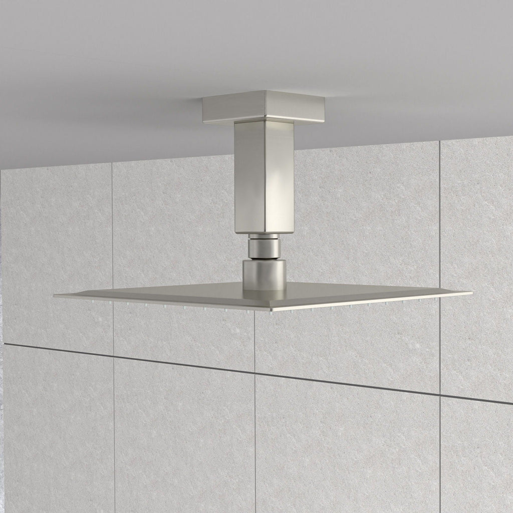 Ceiling Mounted Shower Arm with Flange Stainless Steel - Black or Gray