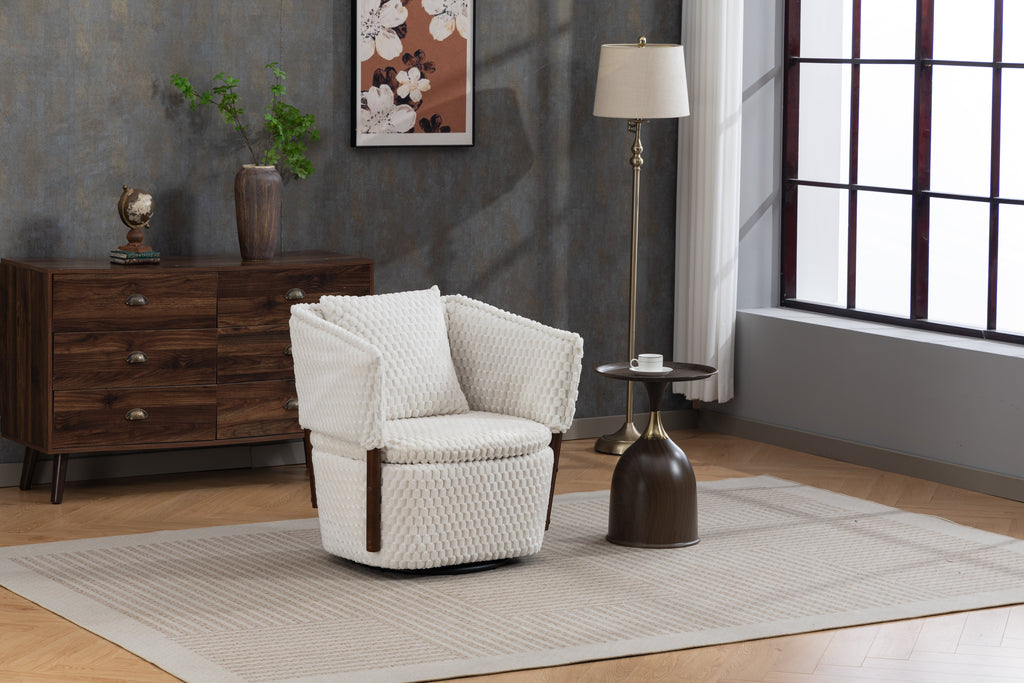 Mid Century Modern Accent Chair with Swivel Function - Corduroy