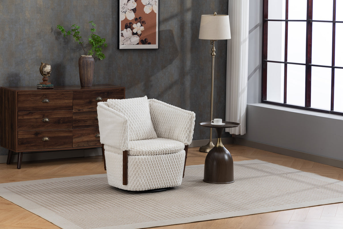 Mid Century Modern Accent Chair with Swivel Function - Corduroy