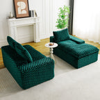 Convertible Modular Sectional Sofa with Twin Seat and Chaise - Multiple Colors