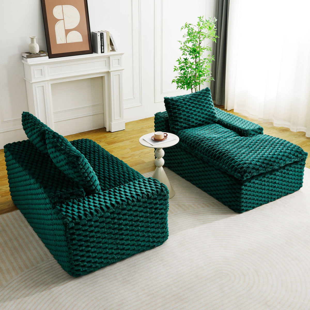Convertible Modular Sectional Sofa with Twin Seat and Chaise - Multiple Colors