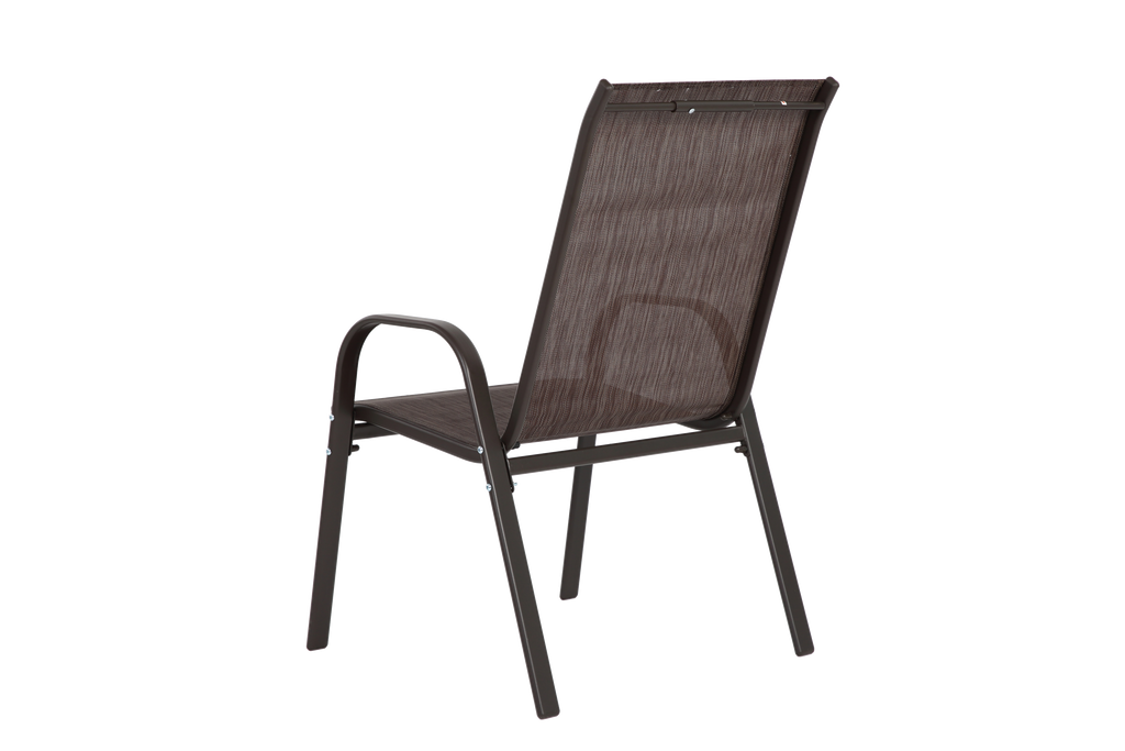 6 Piece Patio Chairs with High Backrest and Armrest - Brown