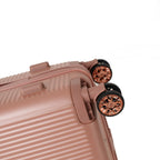 4-Piece Hard ABS Luggage Set with 360° Dual Rotating Wheels - Rose Gold
