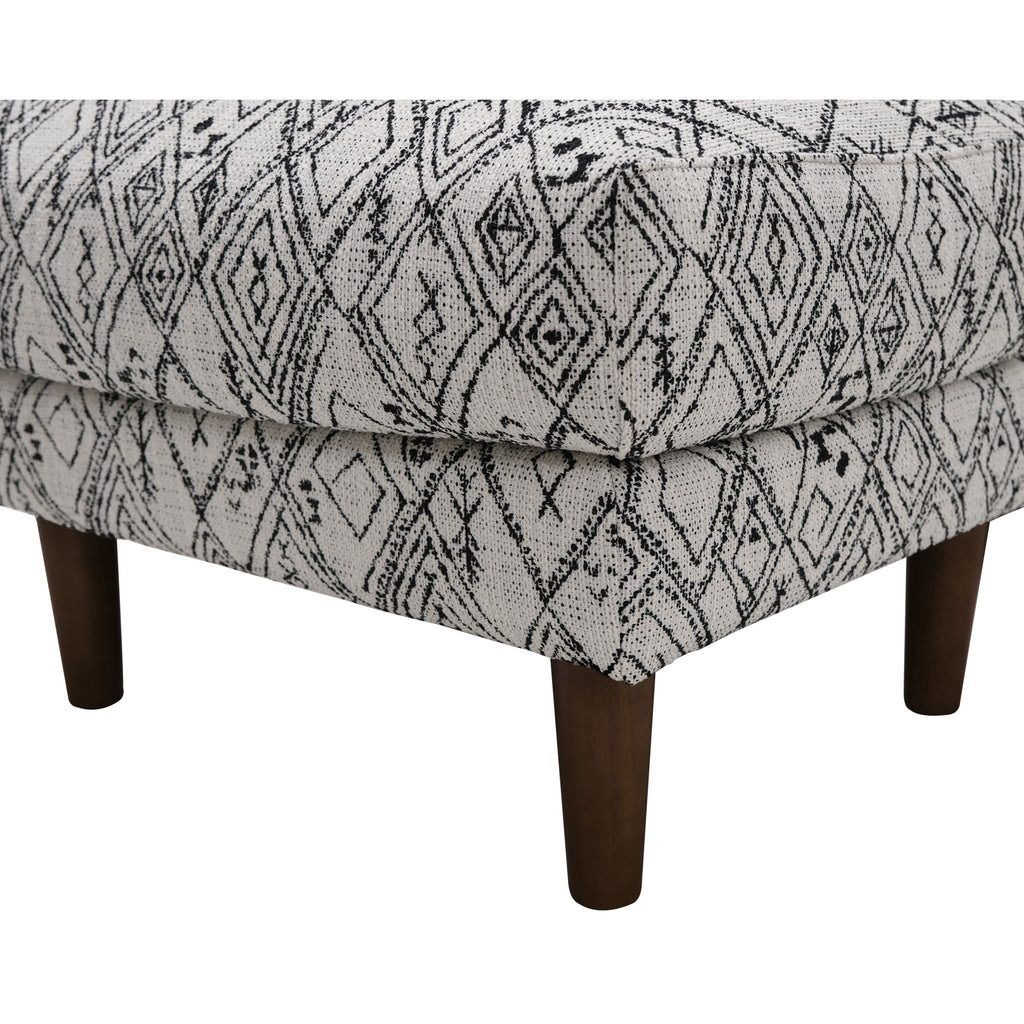 Abstract Ottoman - Upholstered Ottoman with Engineered Wood Frame - Black