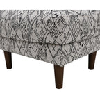 Abstract Ottoman - Upholstered Ottoman with Engineered Wood Frame - Black