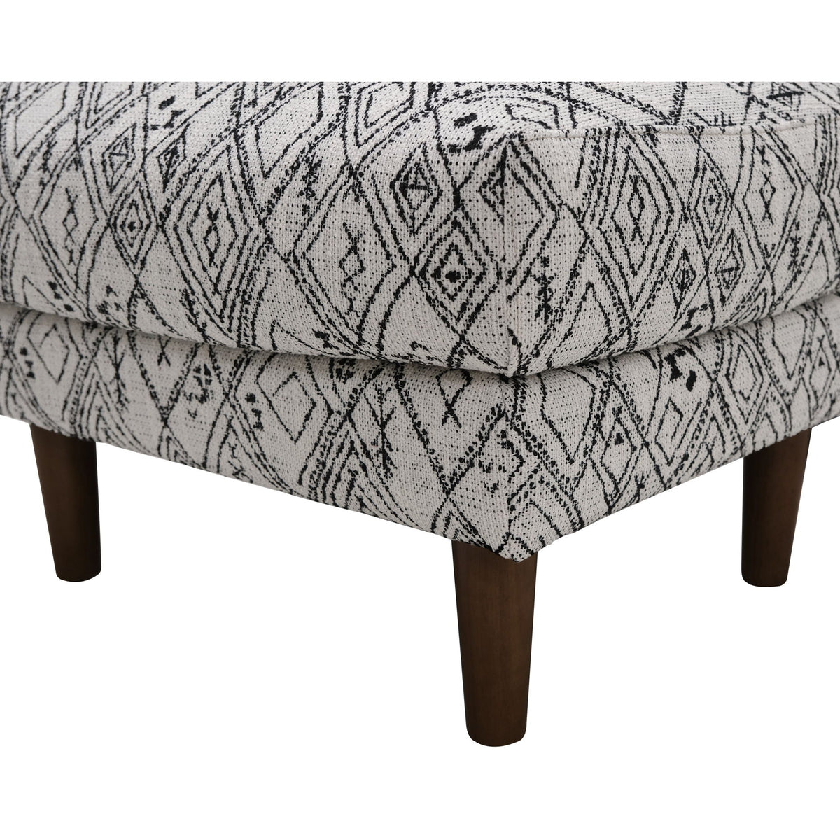 Abstract Ottoman - Upholstered Ottoman with Engineered Wood Frame - Black