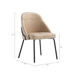 Modern Vegan Upholstered Dining Chair with High-Density Foam - Beige, Gray, or White