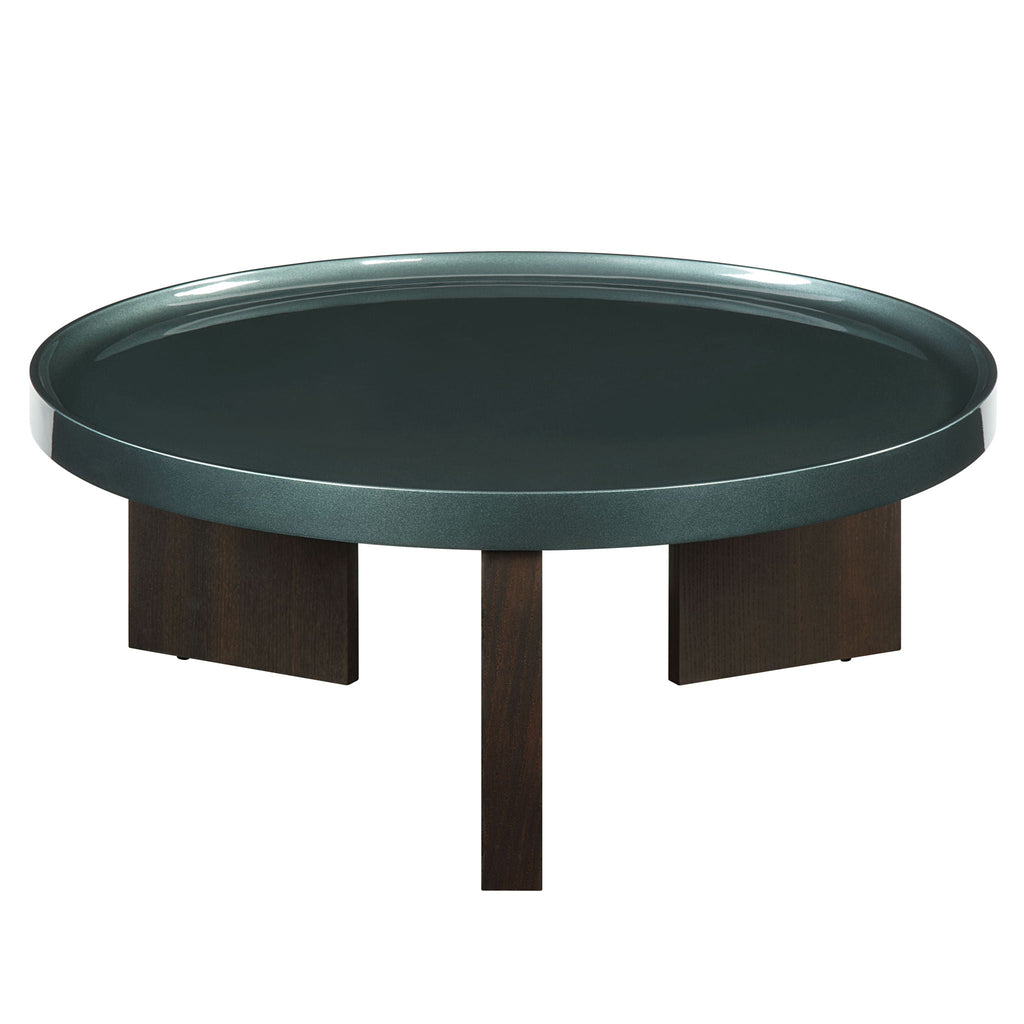 Elegant Design Coffee Table with High Gloss Top - Dark Green or Dark Brown