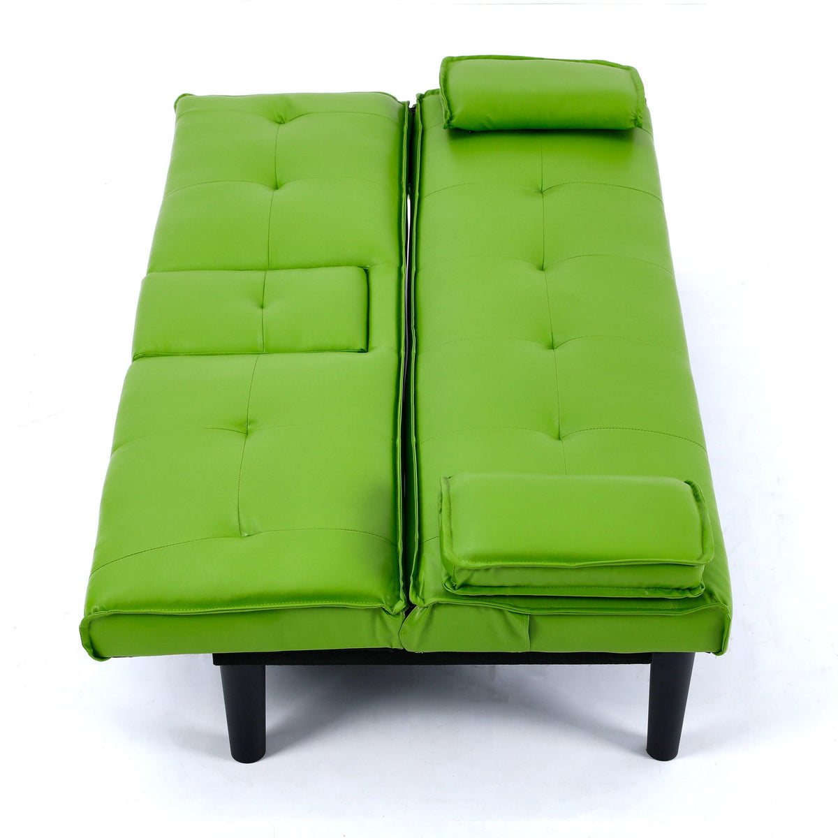 Foldable Sofa Bed with Cup Holder and Solid Wood Frame - Multiple Colors