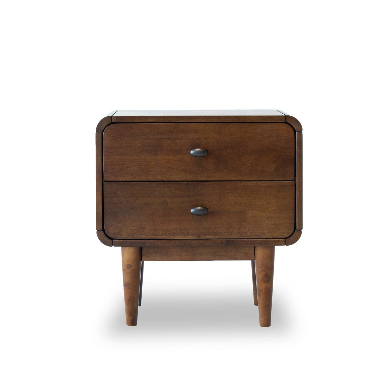 Alexa Night Stand with Solid Wood Construction - Brown