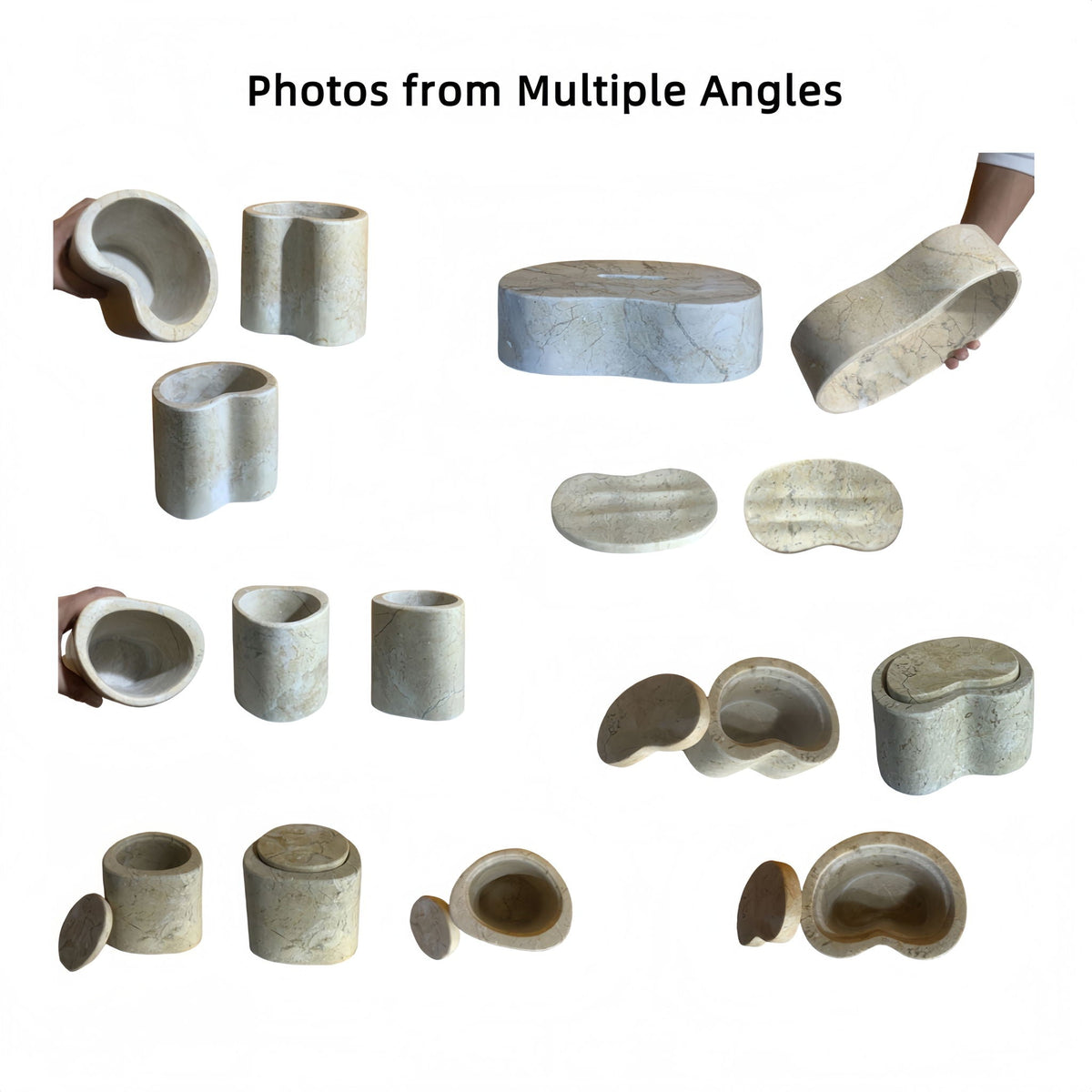 Elegant Natural Marble Bathroom Accessories Set