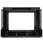 Wall Unit Entertainment Center with Glass Doors - White or Black