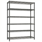 6-Tier Metal Storage Shelves with 2100LBS Capacity - Carbon Steel