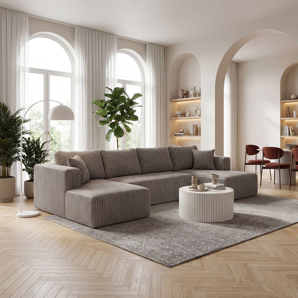 U-Shape Modular Sectional Sofa with Modular Design - Corduroy