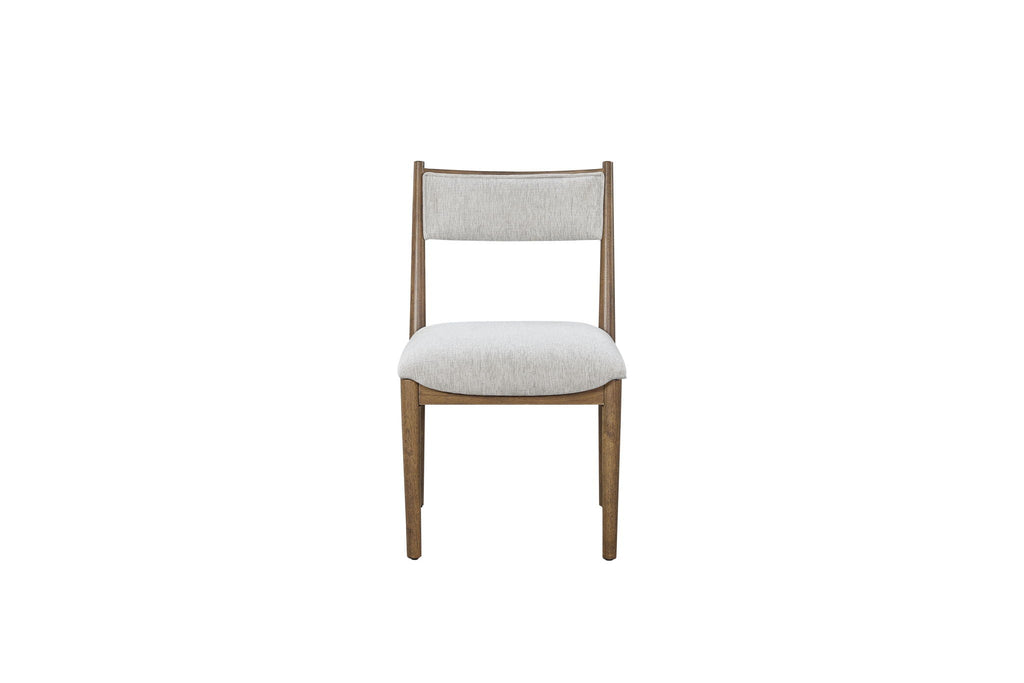 Light Brown Dining Chairs with Solid Wood Frame and Upholstered Seat - Set of 2