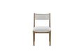 Light Brown Dining Chairs with Solid Wood Frame and Upholstered Seat - Set of 2