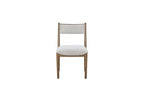 Light Brown Dining Chairs with Solid Wood Frame and Upholstered Seat - Set of 2