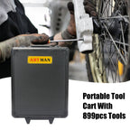 899 Piece Home Repair Tool Set with Rolling Toolbox - Pearl Silver or Black