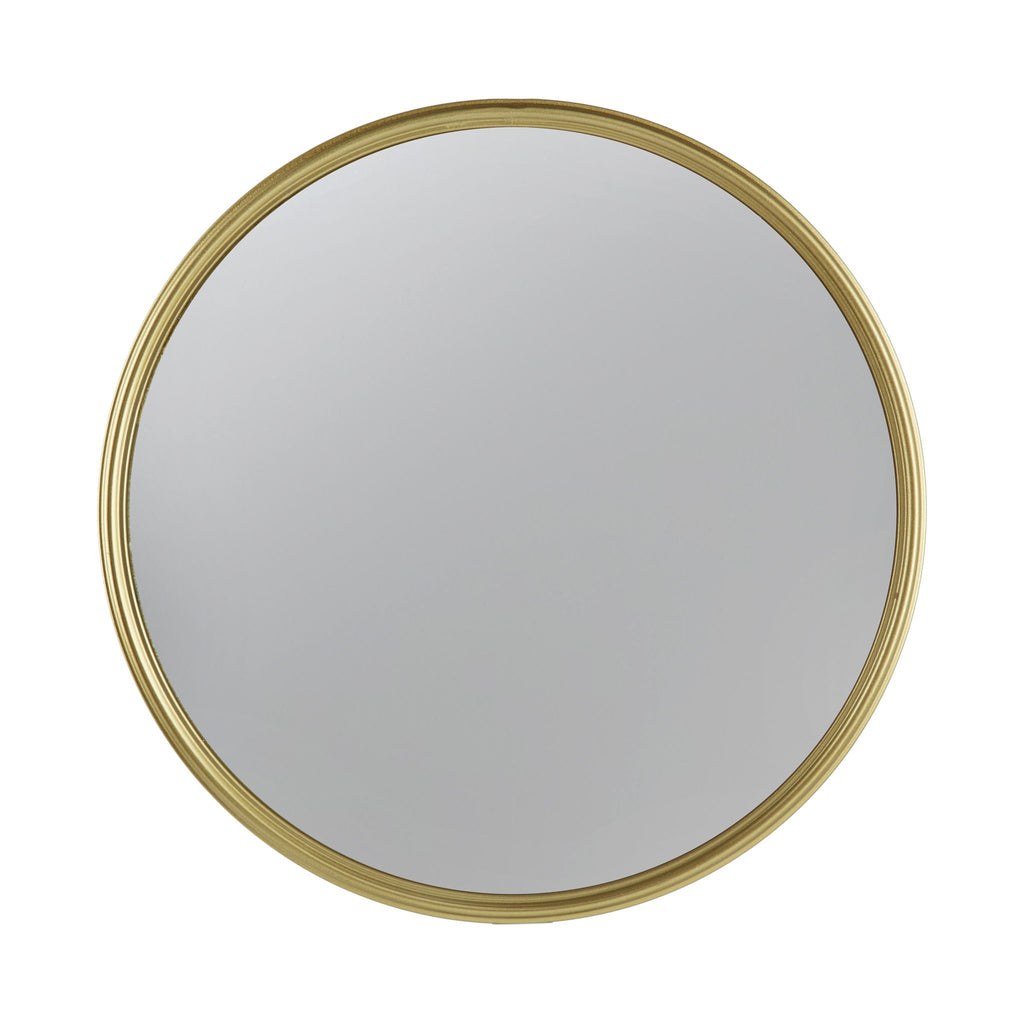 Round Mirror with Iron Frame - Gray