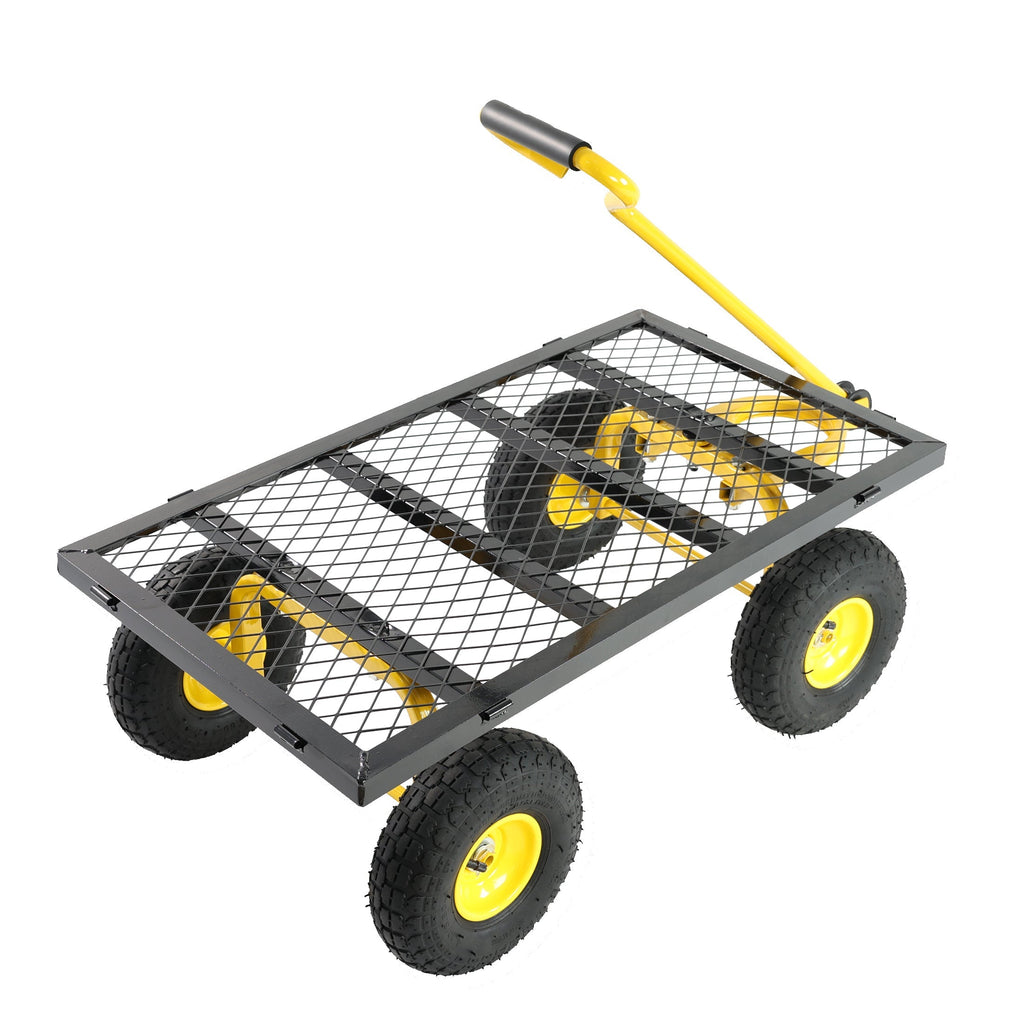 Outdoor Wagon Cart with Metal Frame - Green