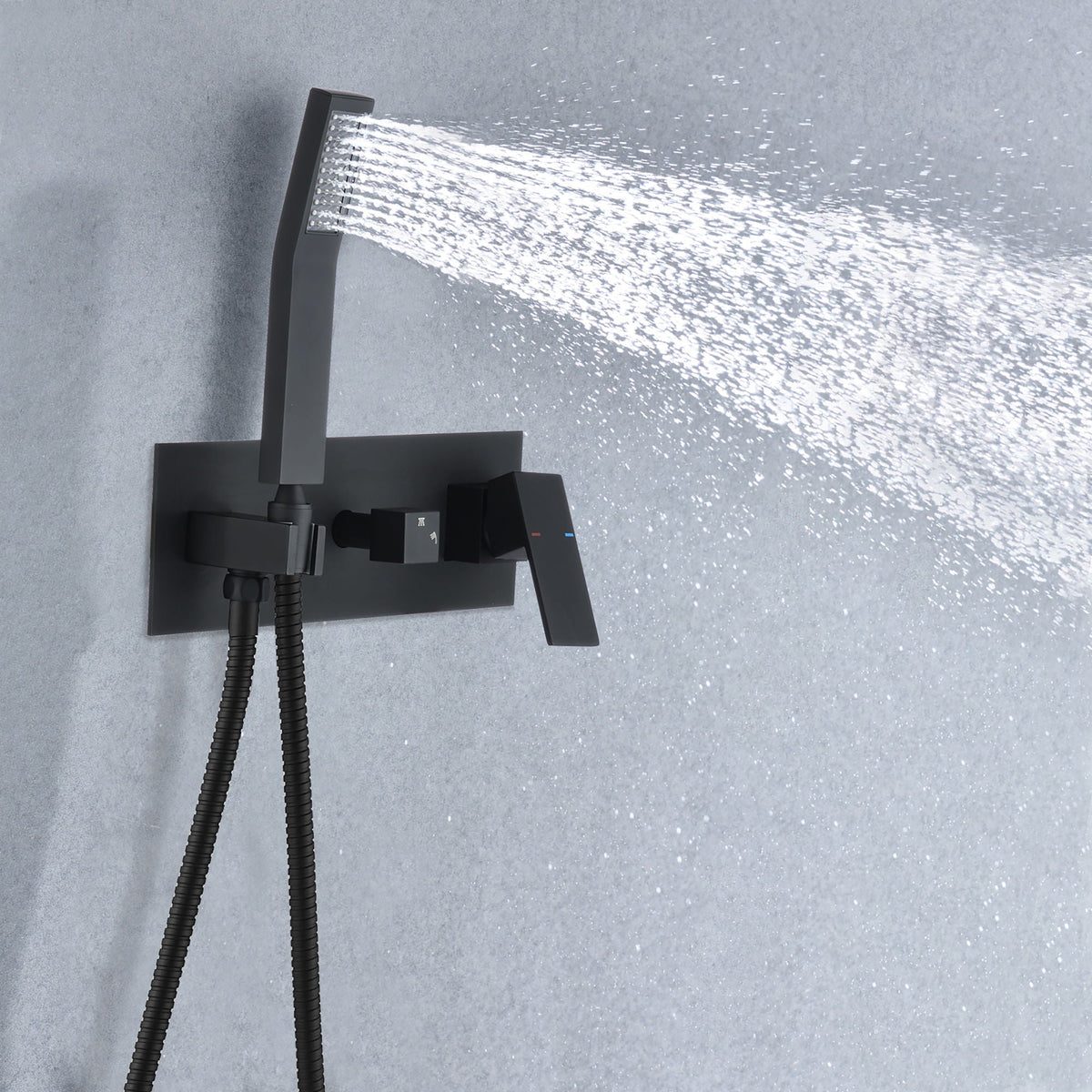 Brass Shower System with 10" Rainfall Shower Head & Handheld Sprayer - Matte Black