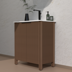 30-Inch Bathroom Vanity with Resin Basin - Brown