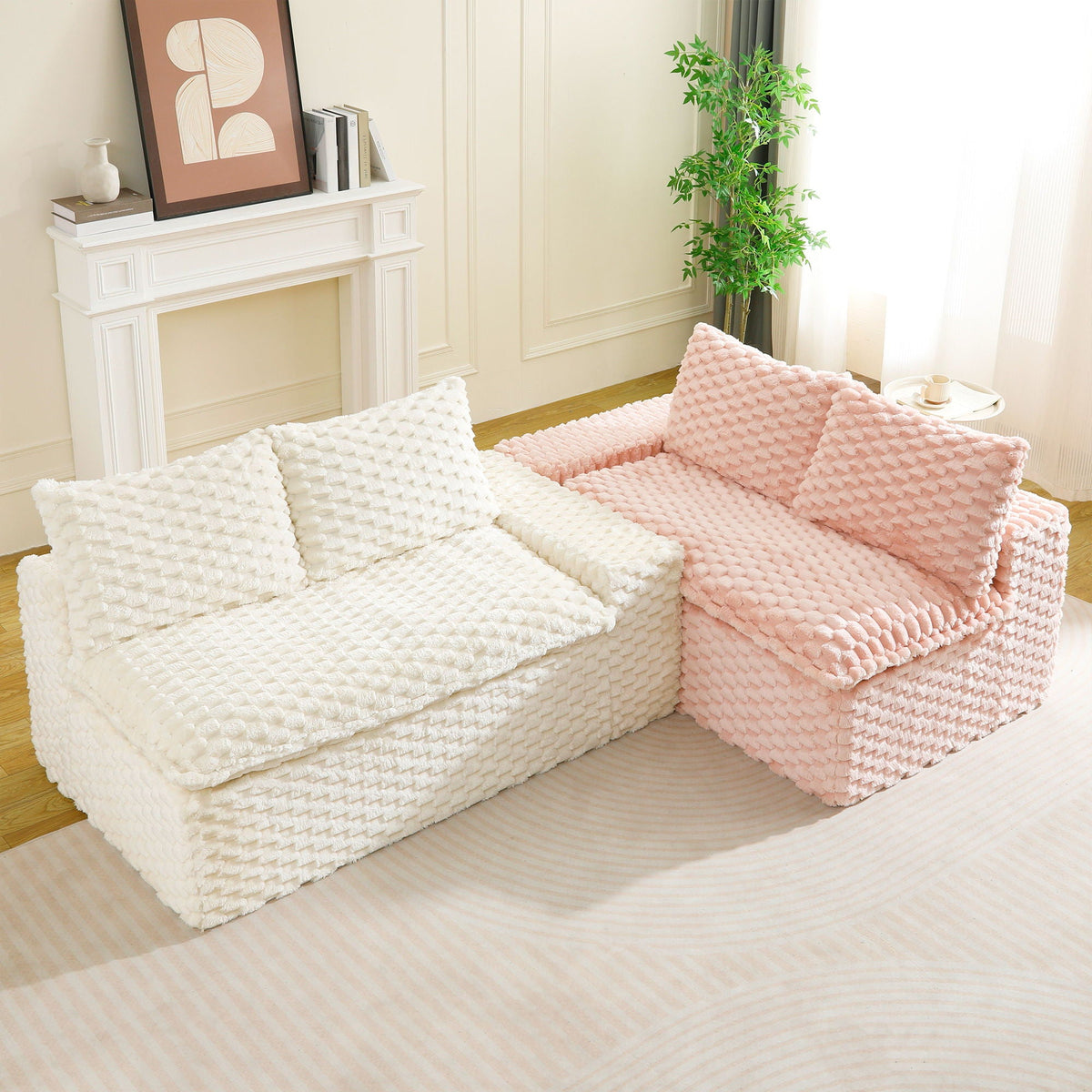 Multifunctional Stationary Sofa with Adjustable Layout - Choice of Color