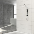 Shower System with 5 Function Rain Hand Shower and Slide Bar Combo - Pearl Silver, Gray, or Black