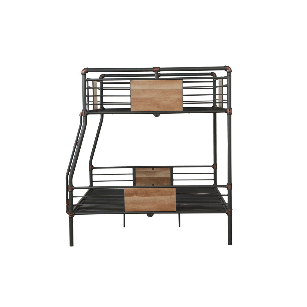 Full Long / Queen Bunk Bed with Guard Rails - Black