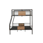 Full Long / Queen Bunk Bed with Guard Rails - Black