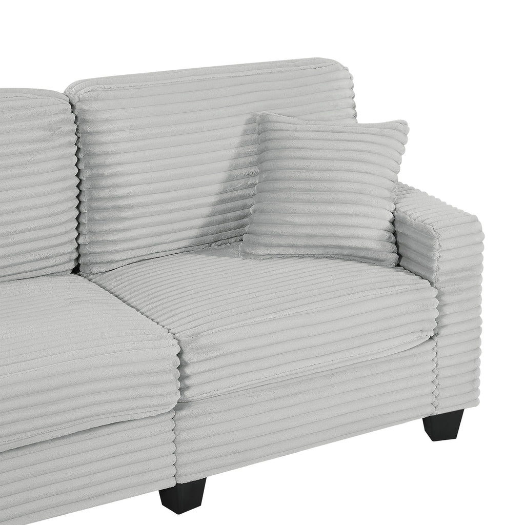 U-Shaped Upholstered Sectional Sofa with Movable Ottoman