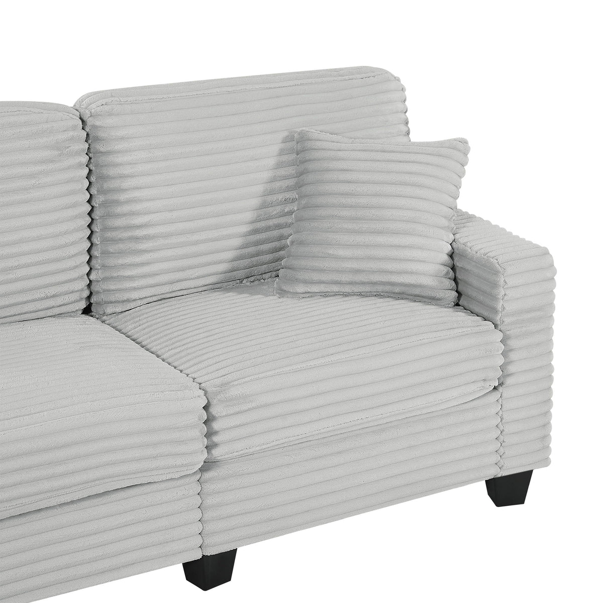 U-Shaped Upholstered Sectional Sofa with Movable Ottoman