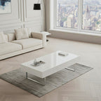 Rectangular Coffee Table with Hidden Storage - Blue or White
