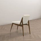 Elegant Dining Chair Set with Upholstered Fabric - Light Brown or Beige