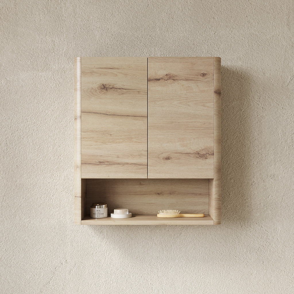 ZUNO 26" Wall-Mounted Bathroom Cabinet with Soft-Close Doors - Plywood