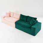 Luxury Multifunctional Sofa for Living Room with Adjustable Layout - Black, Dark Green, White, Pink