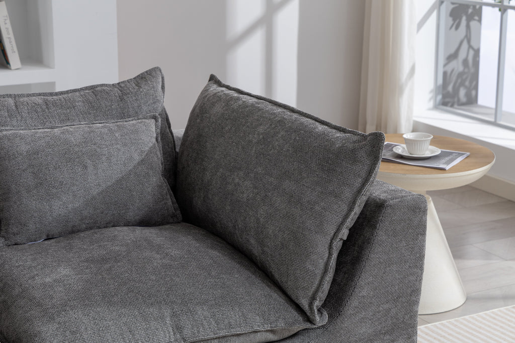 Cloud Couch Oversized Modular Sectional Sofa with Modular Design - Light Waffle Fabric