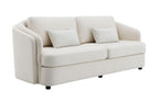 Beige Linen Sofa with 2 Toss Pillows - Mariko