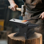 Single Horn Anvil with Robust Cast Steel Construction - Black