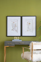 Black White Framed Print Wall Art Set with MDF & Glass - 20x28 in