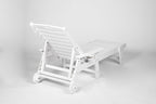 HDPE Outdoor Chaise Lounge Chair with Adjustable Backrest - Wood Texture