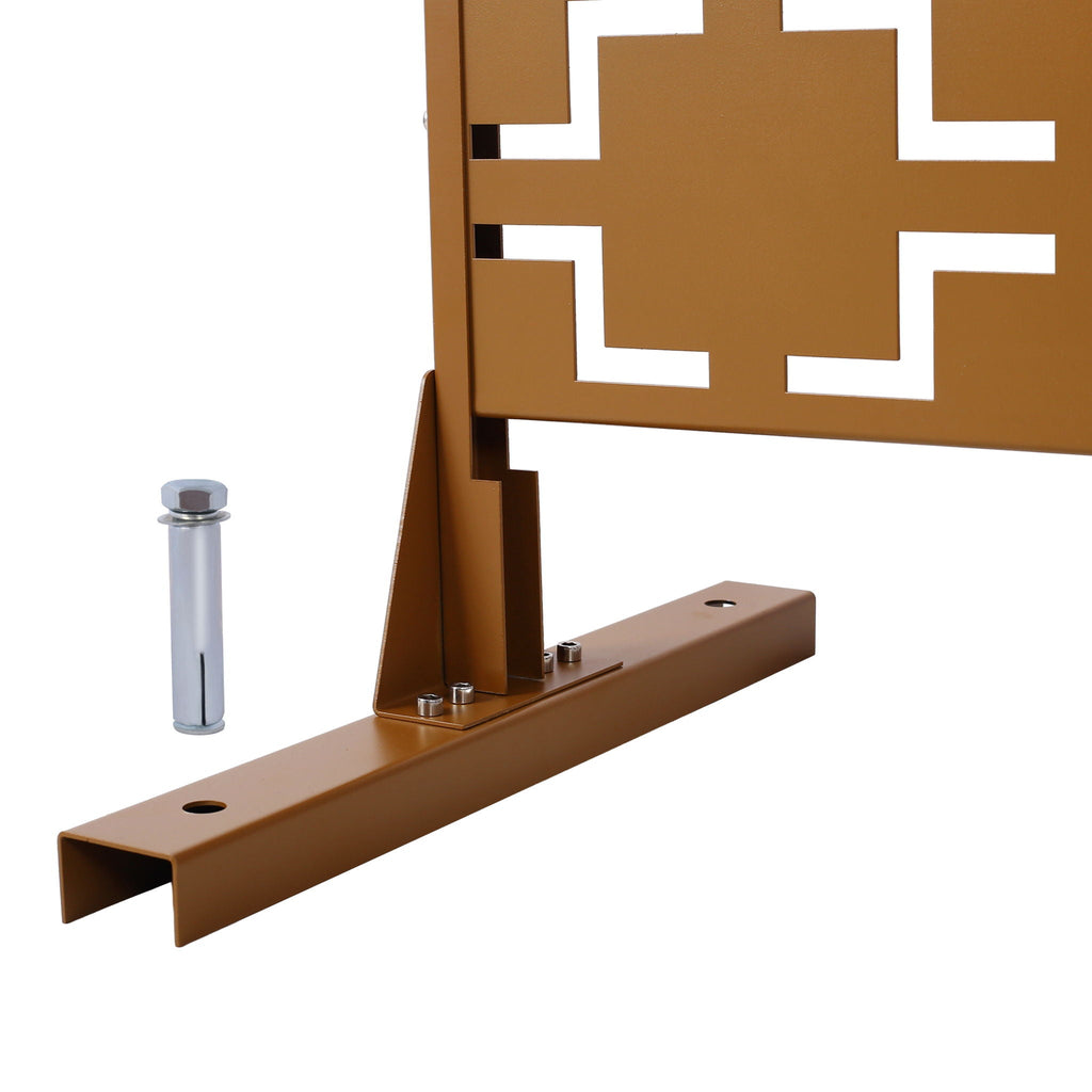 Black Metal Room Divider Privacy Screen with Rust-Resistant Finish