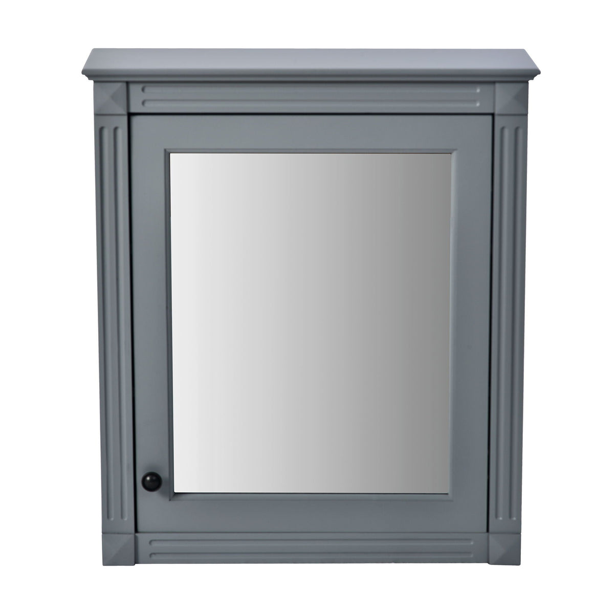 Wall Mounted Medicine Cabinet with Mirror and Adjustable Shelf - Dark Gray, White, Blue