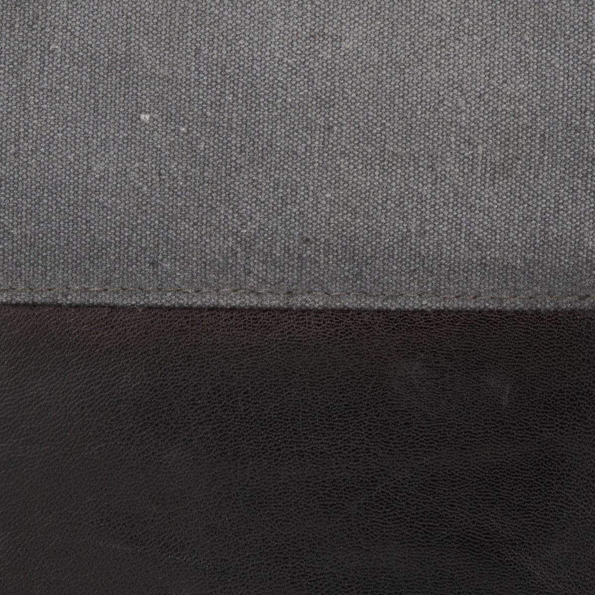 Industrial Pouf Ottoman with Side Handles - Light Brown, Dark Brown, Dark Gray