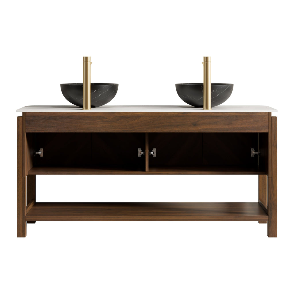 Indigo 60" Bathroom Vanity with Sinter Stone Countertop - Indigo