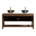 Indigo 60" Bathroom Vanity with Sinter Stone Countertop - Indigo