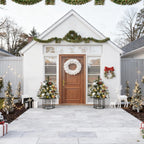 Artificial Christmas Tree Set with LED Lights - Festive Outdoor Decor