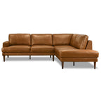 L-Shaped Sectional Sofa with Modern Design - Light Brown