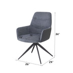 Gray Arm Chair Set with Padded Cushions - Hester
